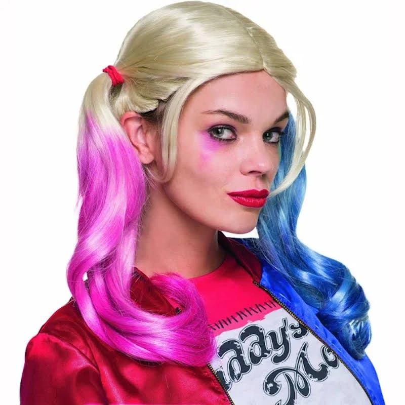 Perruque avec Batte en Mousse Harley Quinn - Déguisement pour Femme