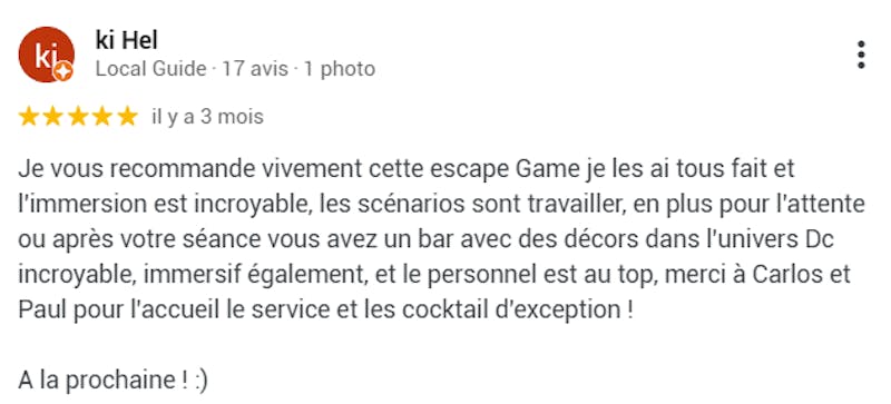 Avis Escape Game Batman