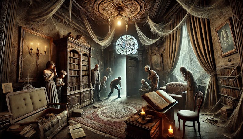 Équipe dans un escape game horreur