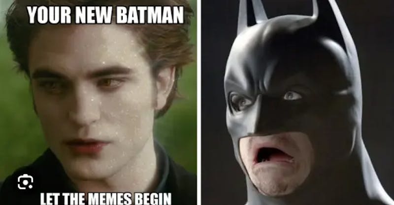 Mème sur Robert Pattinson comme Batman