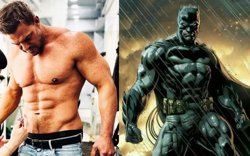 Physique d'Alan Ritchson comme Bruce Wayen